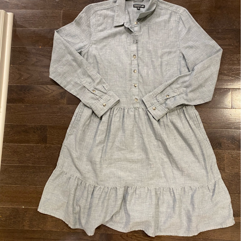 Toad &co Henley linen dress with pockets size medium